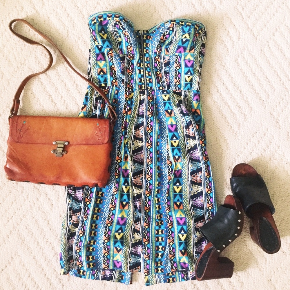 Strapless 21 printed sundress